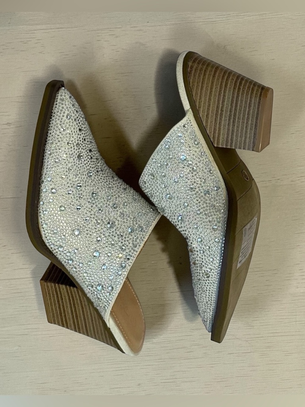 White Embellished Women's Mules Size 7.5